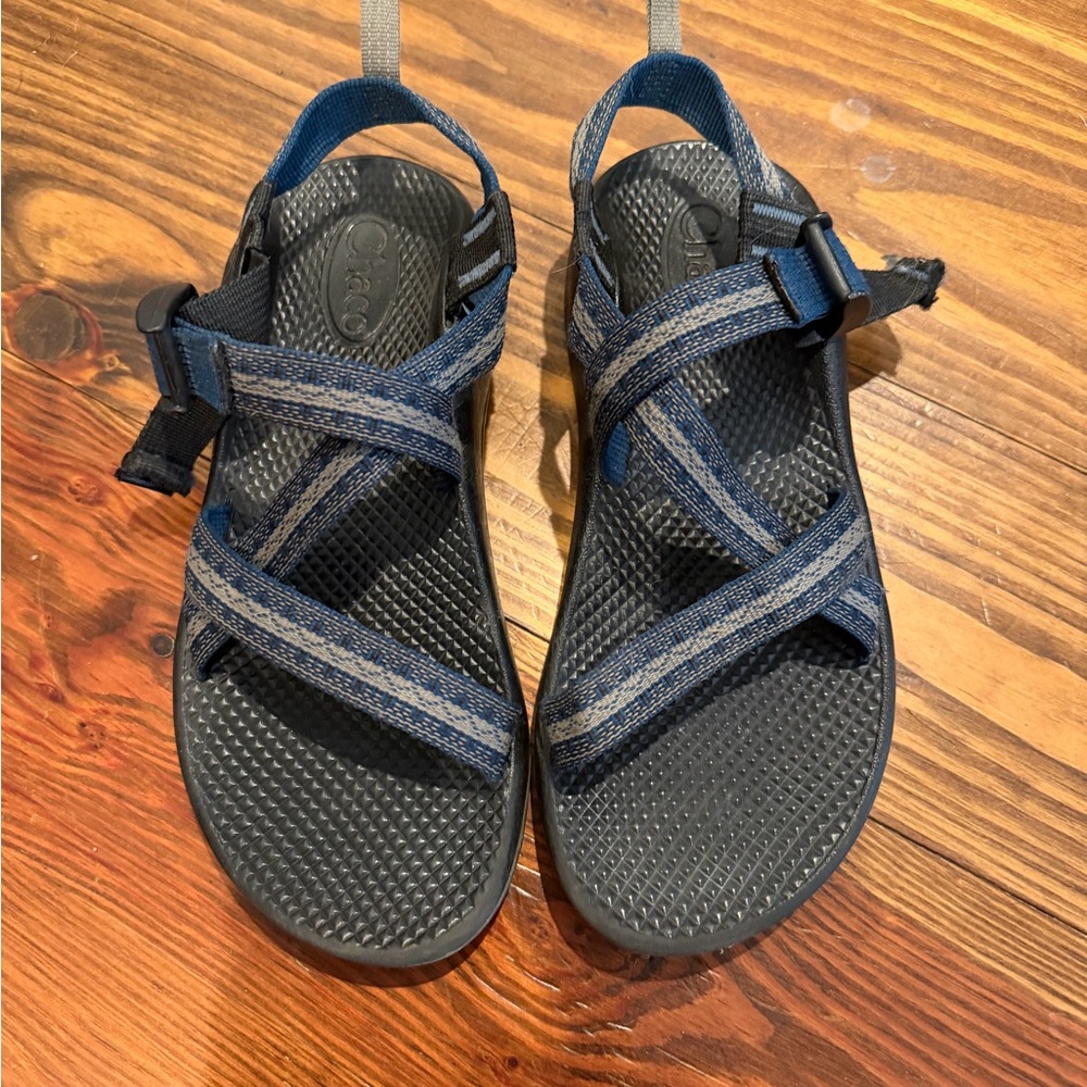 Chaco Blue and Black Sandals size 5 (big boy)